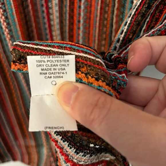 Anthropologie Eva Franco crochet ruffle stripped hippie stripped top size M NWT! - Picture 7 of 13